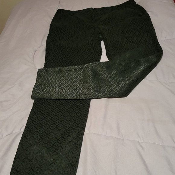 Black Brocade Tapered Leg Dress Pants - Picture 1 of 1